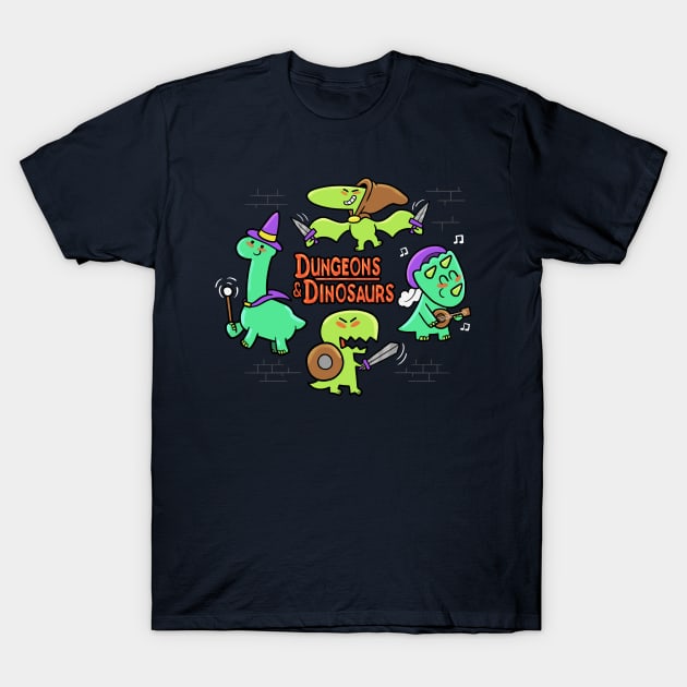 Dungeons & Dinos T-Shirt by Queenmob